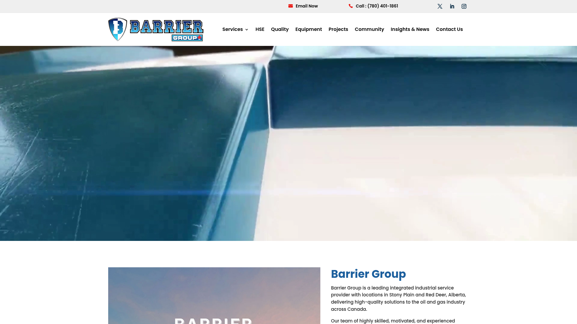 Barrier Group website screenshot